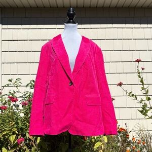 Boden Vibrant Pink Corduroy Blazer